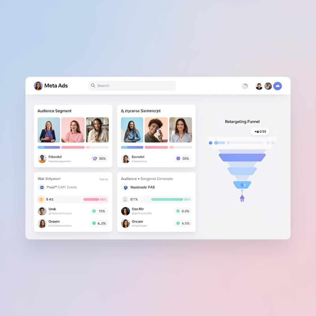 Meta Ads management dashboard for Facebook and Instagram campaigns, creative testing and Pixel tracking