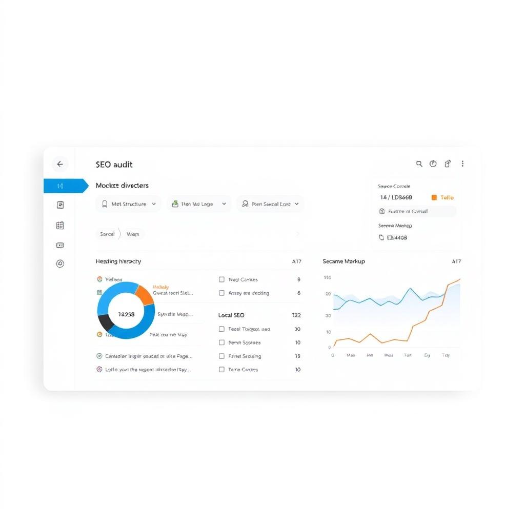 Wix SEO audit dashboard showing page structure, metadata and local SEO review